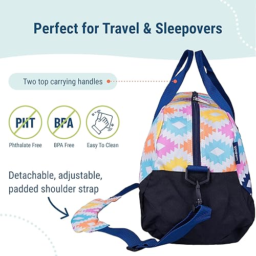 Miniatura 4 de Wildkin Bolsa de Lona Overnighter para Niños para Niñas Tamaño de Equipaje de Mano, Ideal para la Escuela y Pijamadas, Azteca