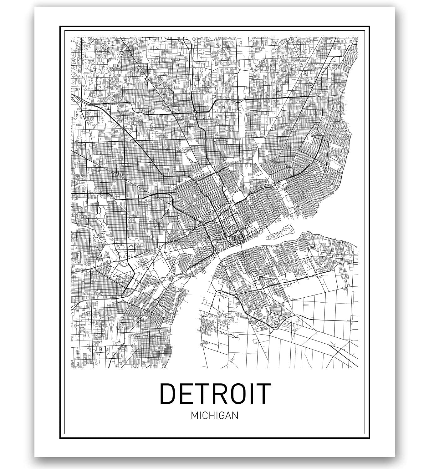 Buy MotivatedWallArtDetroit Detroit of Detroit Art Minimalist City s