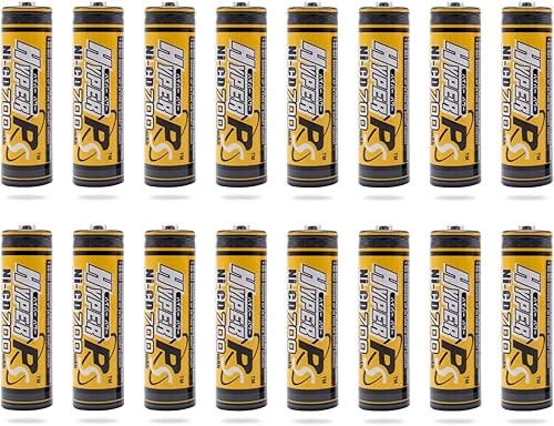 HYPERPS Paquete de 16 baterías recargables NiCd NiCd de 1.2 V AA 700 mAh para lámpara de luz de panel solar NiCd, juguete RC