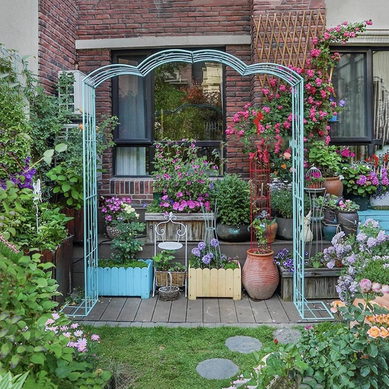 Arcón de jardín de metal para boda, se ensambla libremente varios tamaños para varias plantas trepadoras, rosas, enredaderas, decoración de fiesta nupcial, pérgola, enrejado, enrejado, enrejado, enr