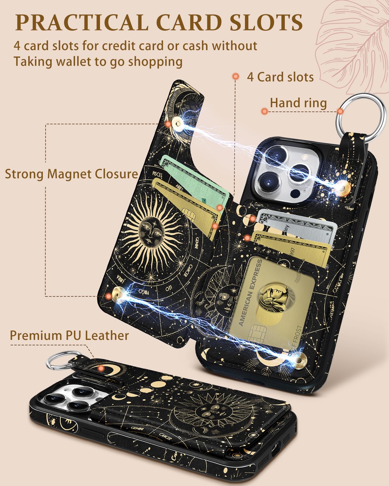 Shorogyt Compatible With IPhone 17 Pro Max Wallet Case With Card Holder - Cute