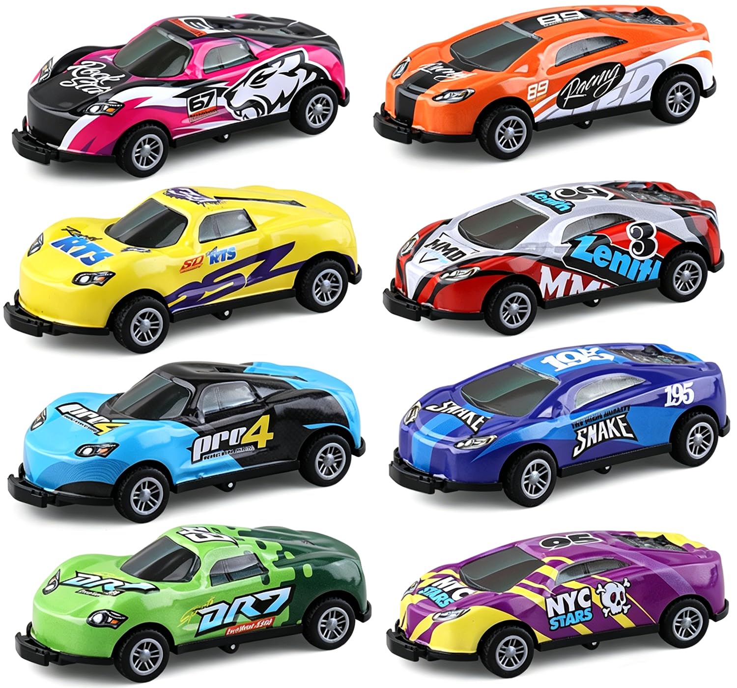 YRPACFB 8 Pcs Mini Auto Toy Car Set, Metal Model Car Pull Back Cars, Children's Stunt Alloy Toy Cars, Classroom Rewards, and Birthday Parties for Kids and Collectors Yellow