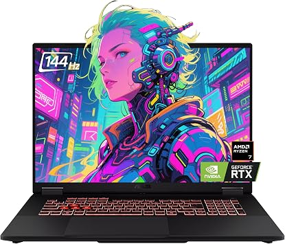ASUS TUF A18 Gaming Laptop, 18" FHD+ 144Hz Display, AMD Ryzen 7 260>i7-14650HX, NVIDIA GeForce RTX 5060, 16GB D5 RAM, 1TB SSD, Backlit Keyboard, Wi-Fi 6E, FHD Camera, Win 11 Pro