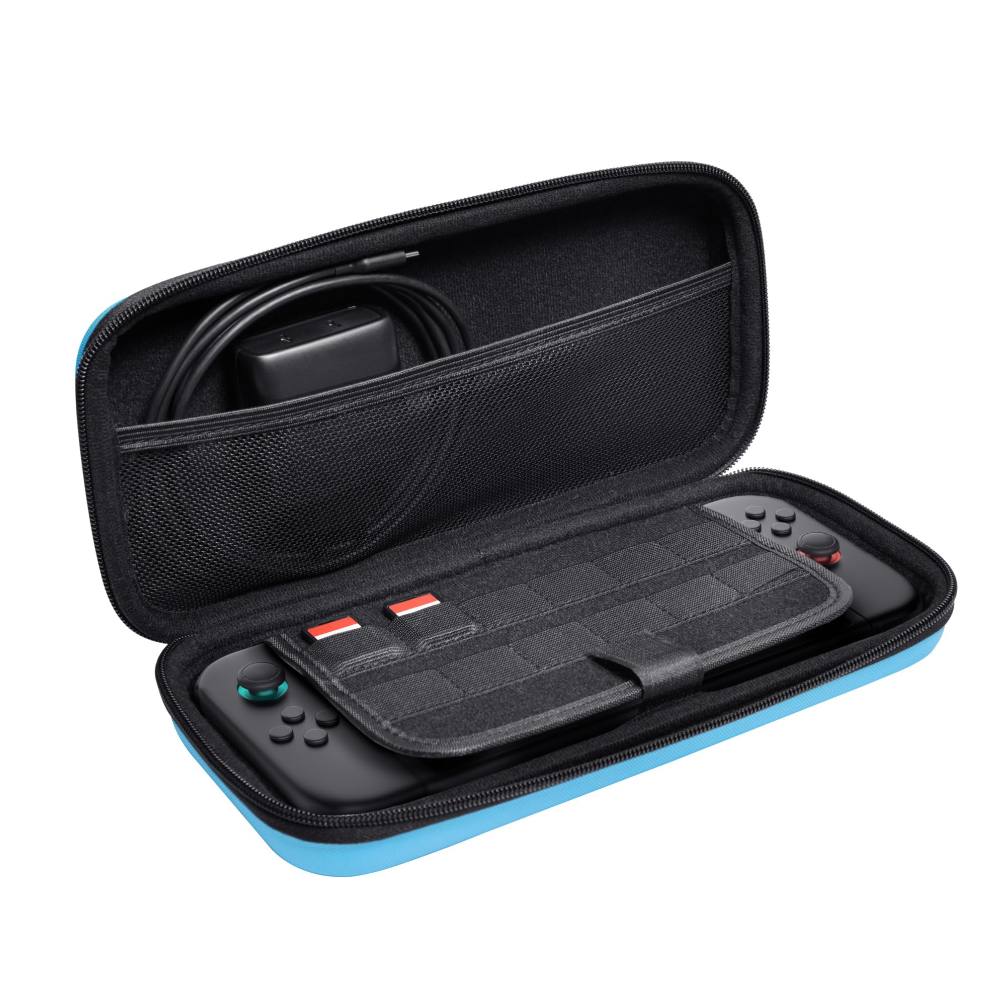 GXTrust 1251B Funda para Nintendo Switch 2, Funda Protectora Dura, Carcasa Estuche Rigido de Transporte para Consola y Accesorios, Bolsillo para 4 Joy-Cons y 12 Cartuchos de Juego, Azul