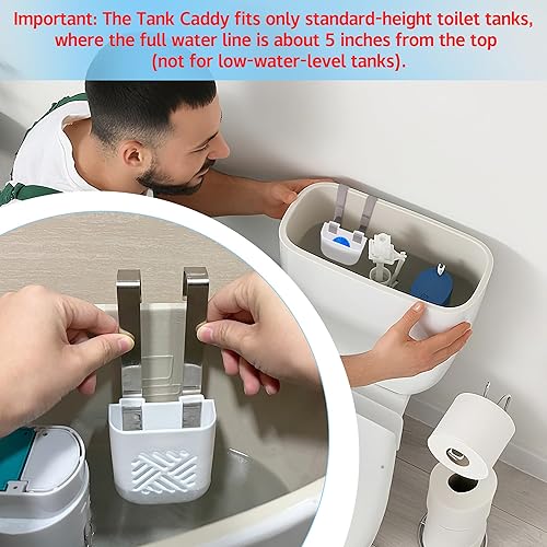 Miniatura 6 de moonoom Soporte para tableta de limpieza de tanque de inodoro, 3.7 x 2.9 x 0.7 pulgadas, soporte para tableta de blanqueador para tanque de inodoro,