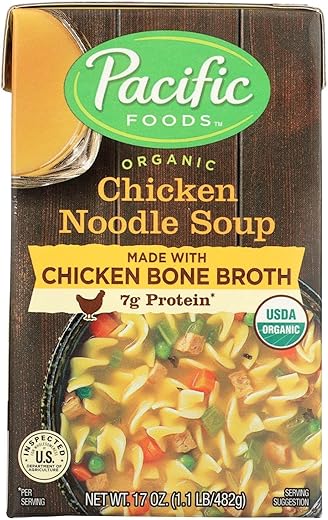 Pacific Foods Organic Chicken Noodle Soup, 17 oz (Pack of 12)