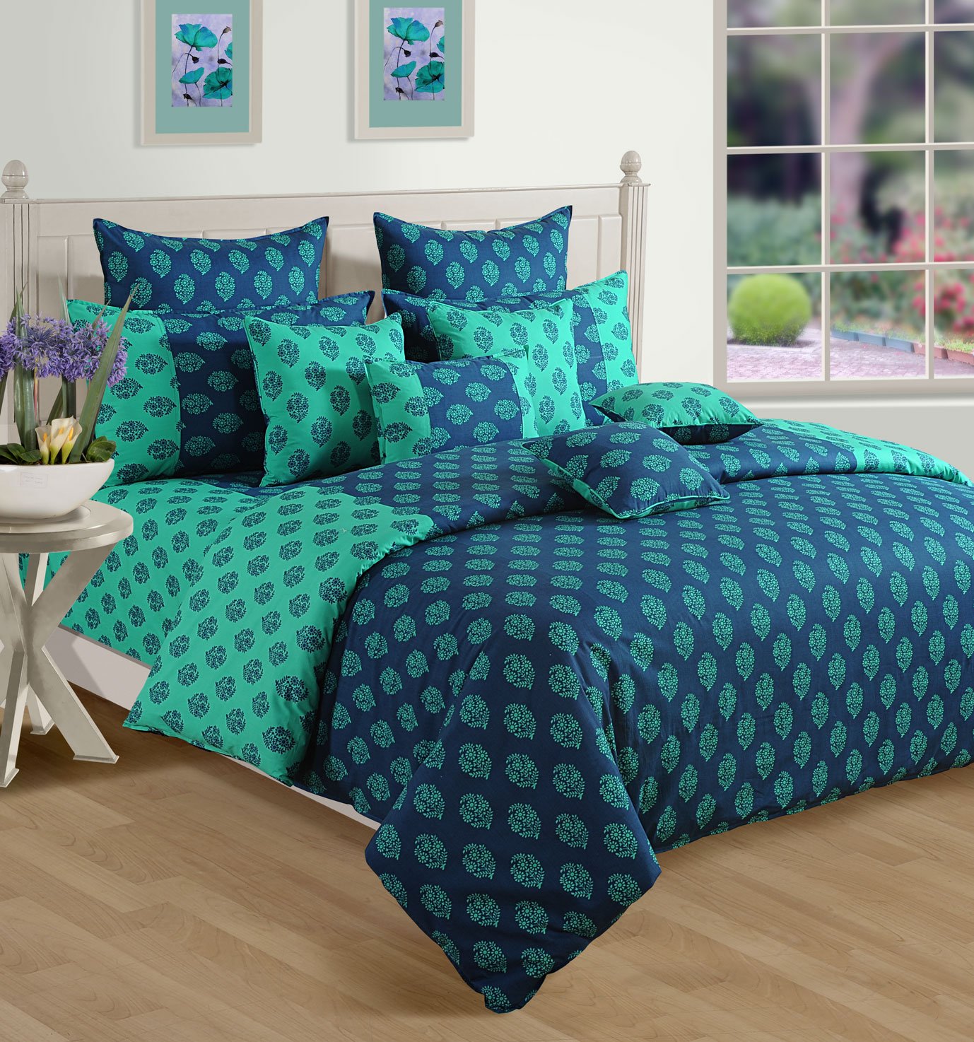 Swayam Shades N More Printed Cotton Double Duvet Cover - Beige (TSR02-2008)-picture-22