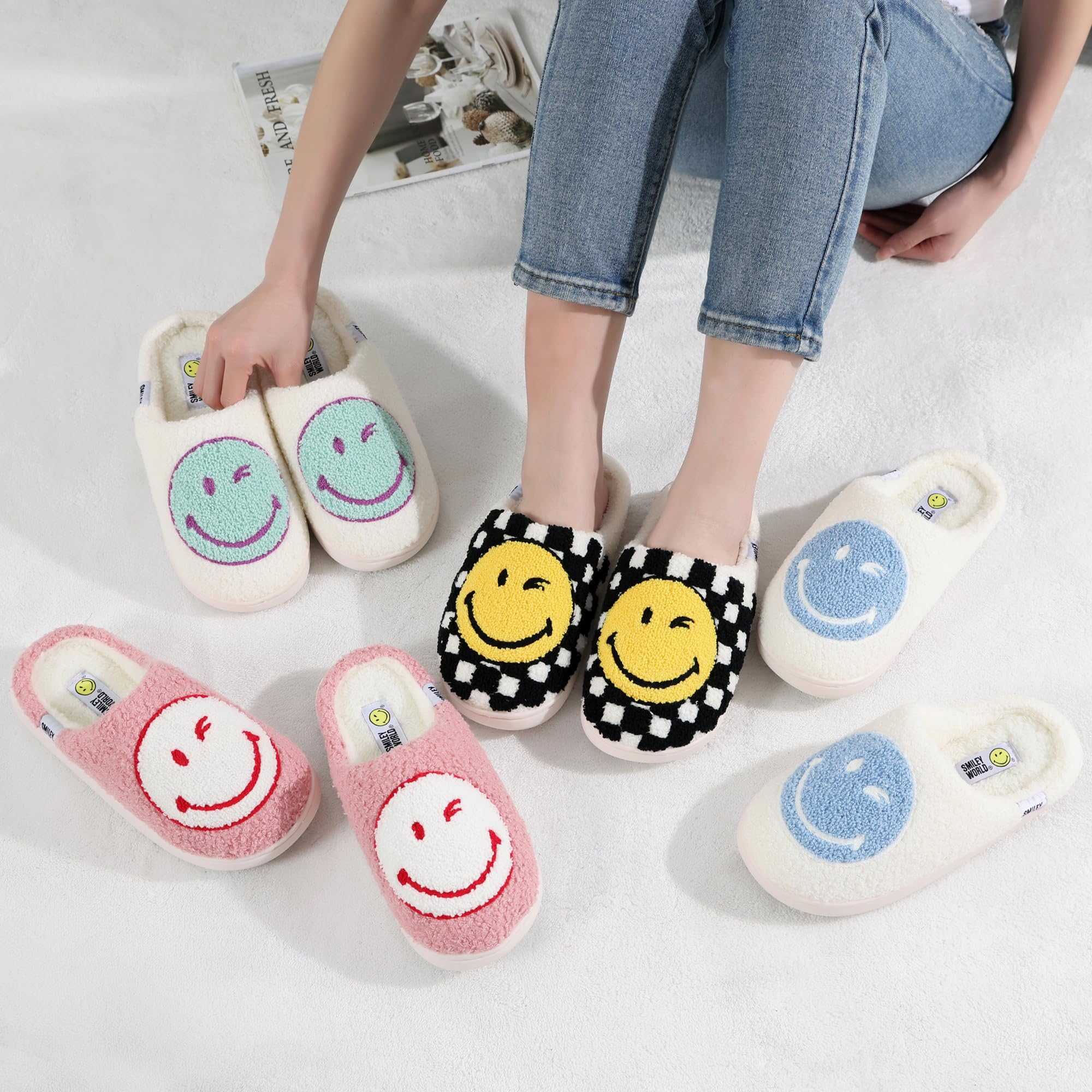 SMILEYWORLD® Chaussons Maison pour Enfants Pantoufles en Peluche d'hiver pour Fille Garcon