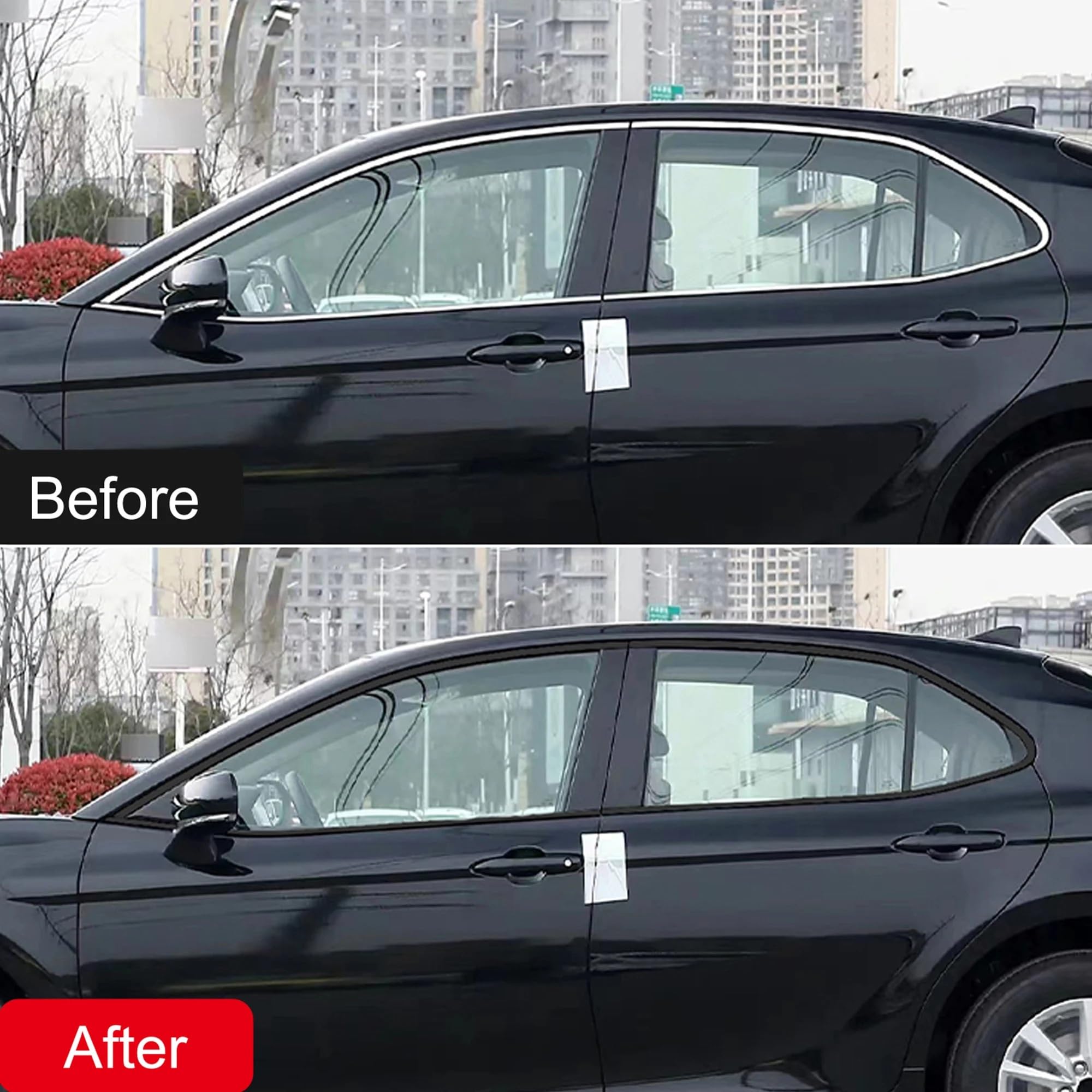 uszczelka szyby Pasuje do Camry 2018-2024 boczna szyba samochodu ze stali nierdzewnej listwa wykończeniowa pasek dekoracyjny akcesoria zewnętrzne zestaw