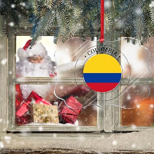 Vista 125 de Guatemala - Adornos acrílicos de Navidad, regalo de recuerdo de ciudad patriótica, adorno para árbol de Navidad, bandera nacional de Guatemala