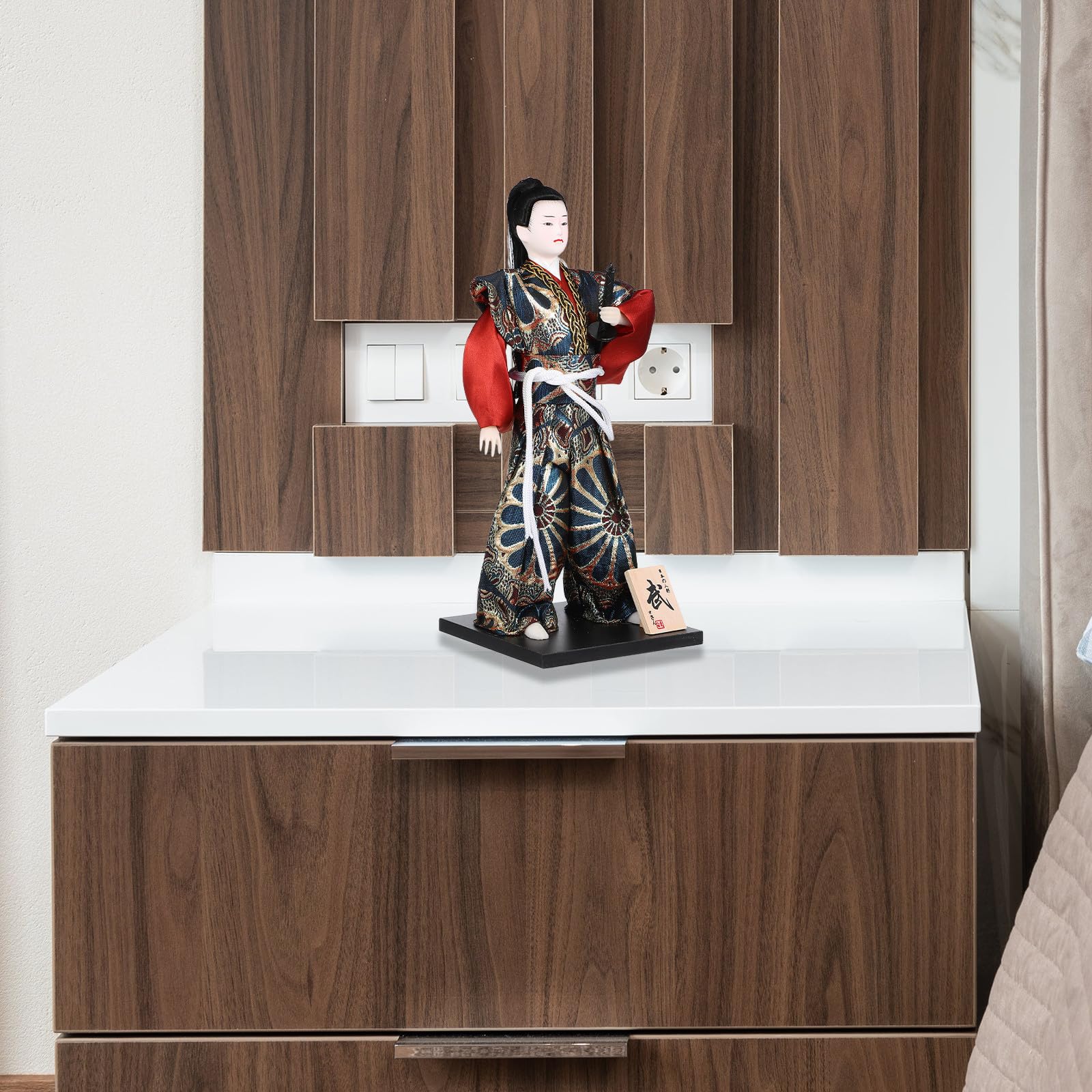 TOYANDONA Figura Samurái Japonesa de 12 Pulgadas Materiales de Espuma, Tela, Abs y Madera, Decoración Versátil Hogar y Coleccionable en Ocasiones Obsequios
