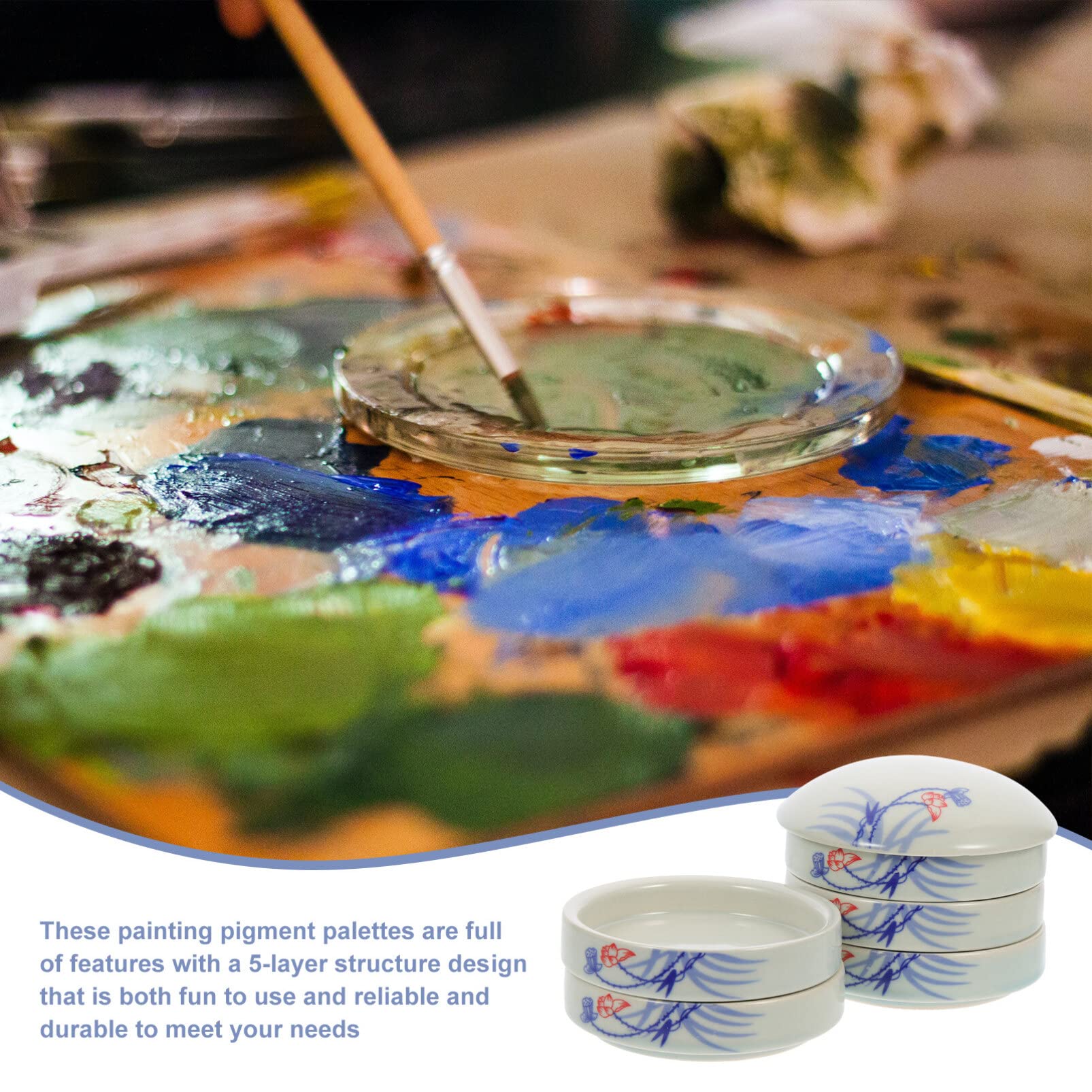 1 Ensemble De Plateau À Pigments Aquarelle Palettes De Couleurs en Céramique Palettes De Peinture en Céramique pour Peindre La Couleur
