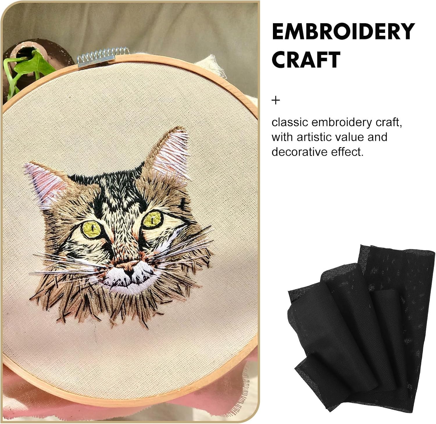 5pcs Black Cotton Cross Stitch Fabric Grid Cloth Embroidery Gridding Cloths for DIY Sewing and Needlework Crafts