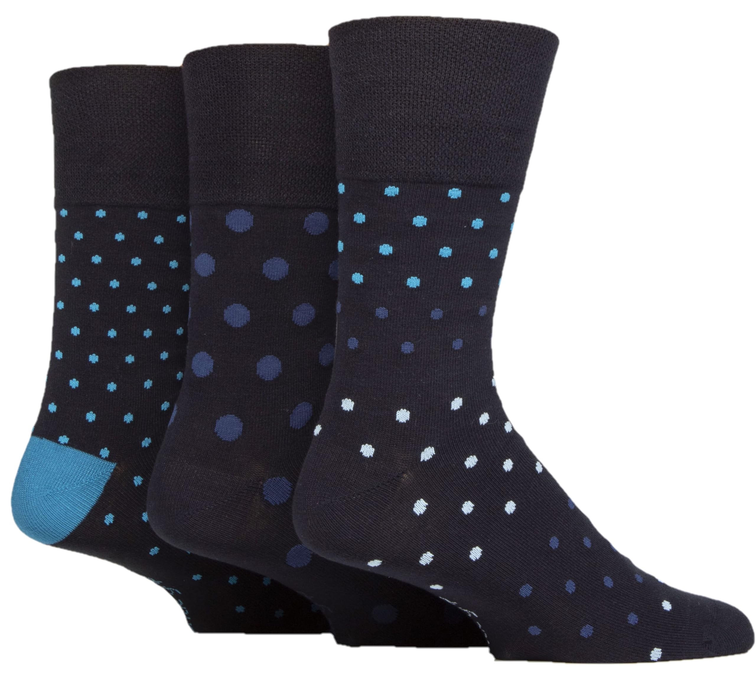 Sock Shop Gentle Grip Men's Navy Eclipse Gentle Grip Striped Plain And Patterned Soft Breathable Bamboo Socks In Mulitpack Of 3 Assorted Colours Sizes 6-11 6-11 (Somrm)