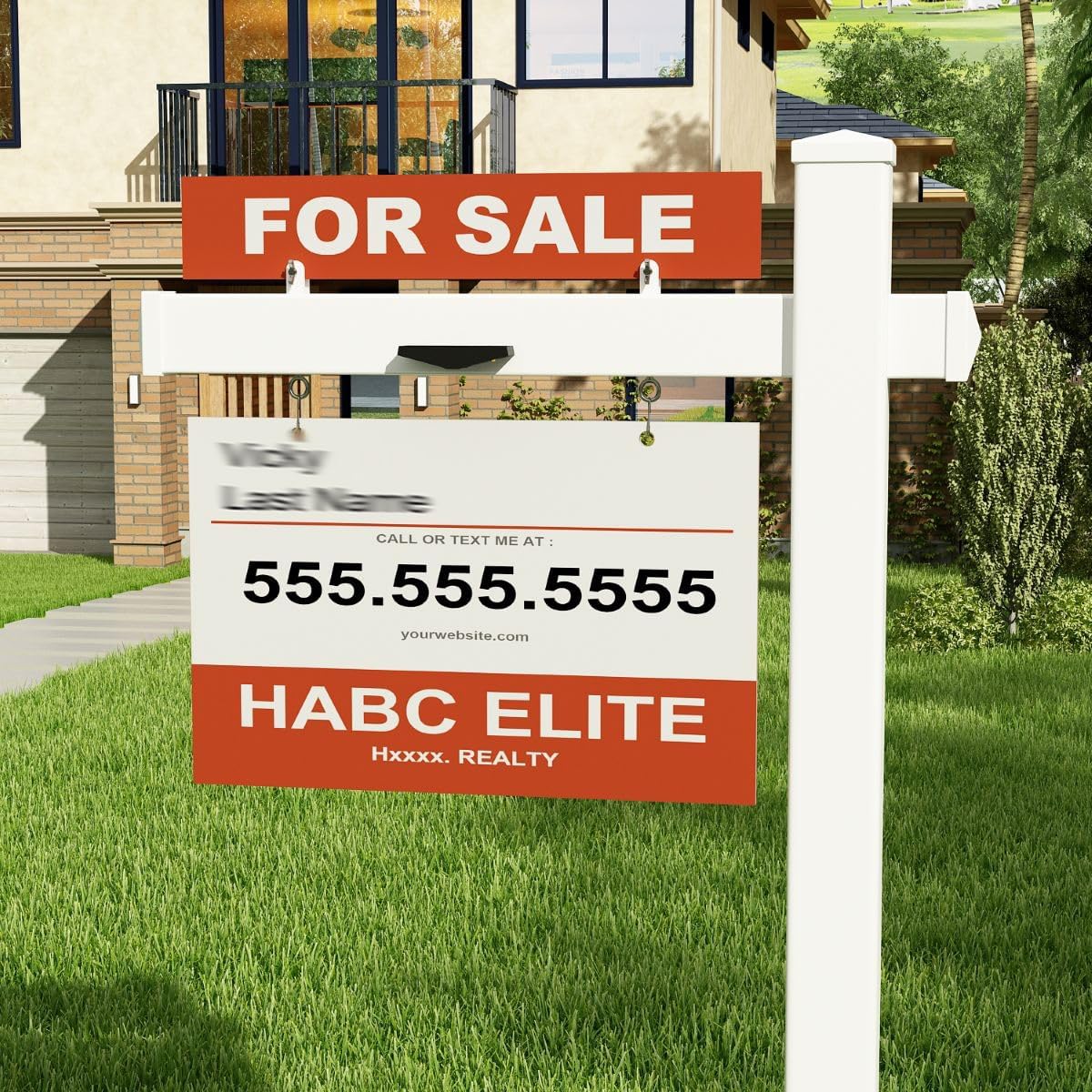 Lovinouse Real Estate Sign Posts with Solar Light, 72" Tall Yard Sale Signs Holder, Open House Signs for Real Estate Sale Posts, Outdoor Yard Signs Holder for Rent Sign,White(Not including billboards)