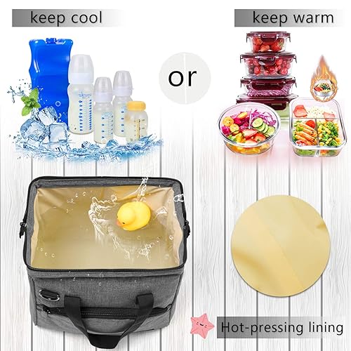 Miniatura 2 de Luxja Breastmilk Cooler Bag with an Ice Pack (Fits 6 Bottles, Up to 9 Ounces), Breastmilk Cooler for Breastmilk Bottles and Small Accessories, Gray