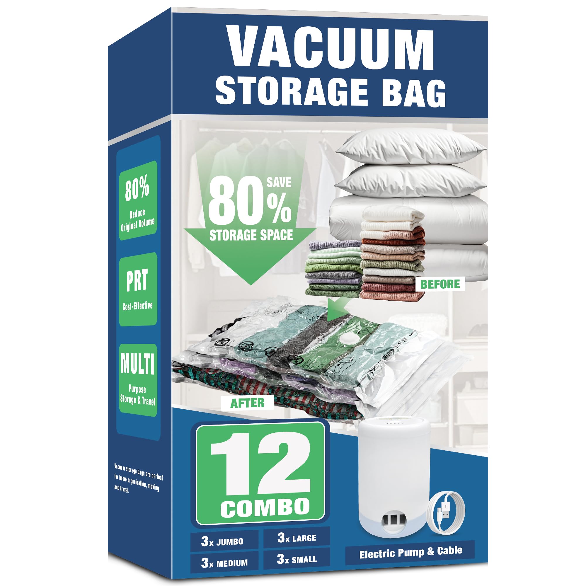 Space Saver Bags Vacuum Storage Bags Compression for Blankets and Bedding