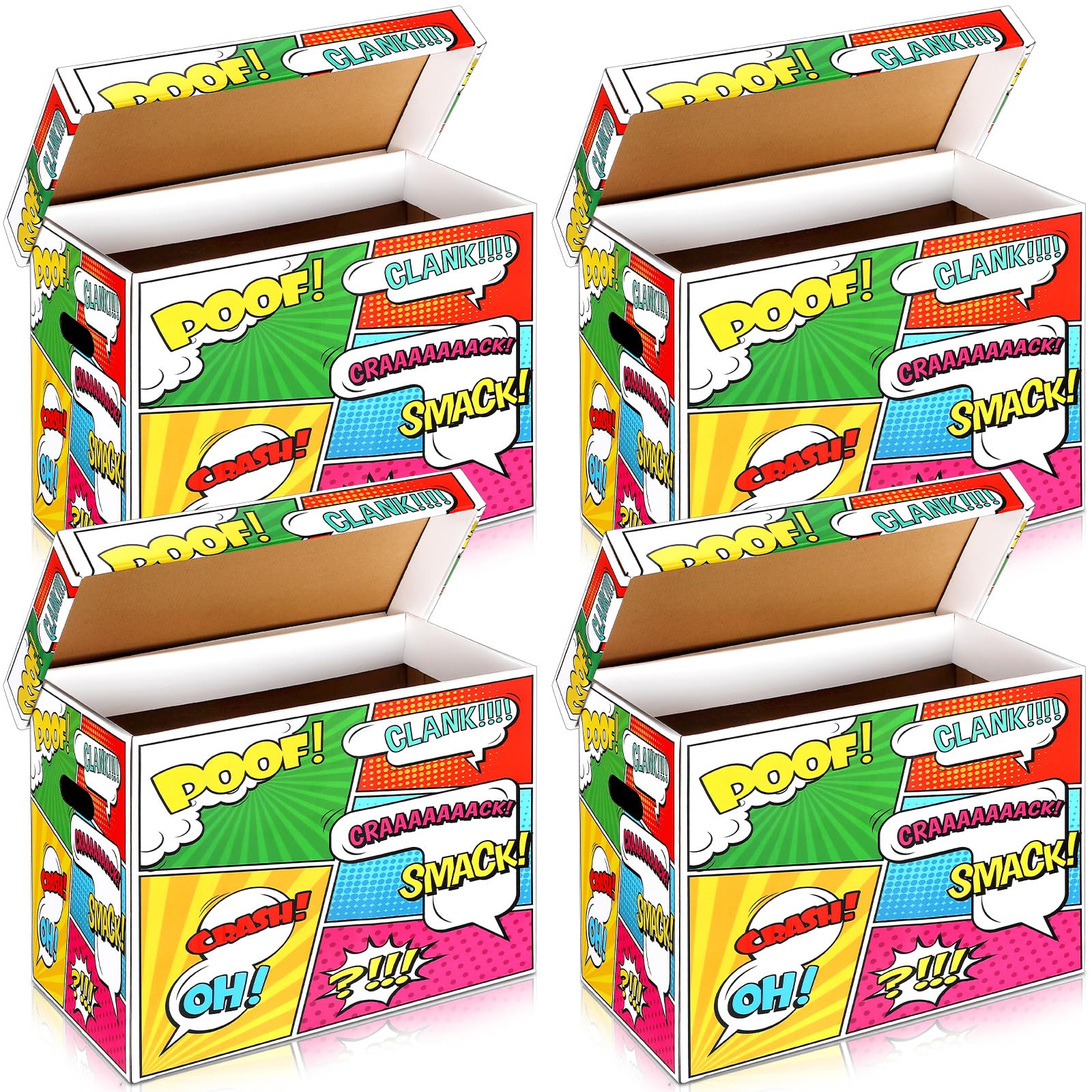 Dunzoom Comic-Bücher-Aufbewahrungsbox, Comic-Box mit Deckel, 40 x 20 x 29 cm, für 150–175 cm, für Zuhause, Schutzbehälter, Behälter, Regal