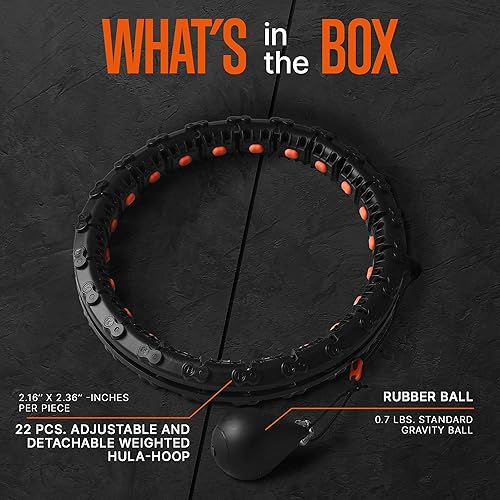Miniatura 2 de SQUATZ Hula Hoop de ejercicio para adultos para pérdida de peso  Hula Hoop ponderado para entrenamiento, aro de hula-hoop ponderado ajustable y