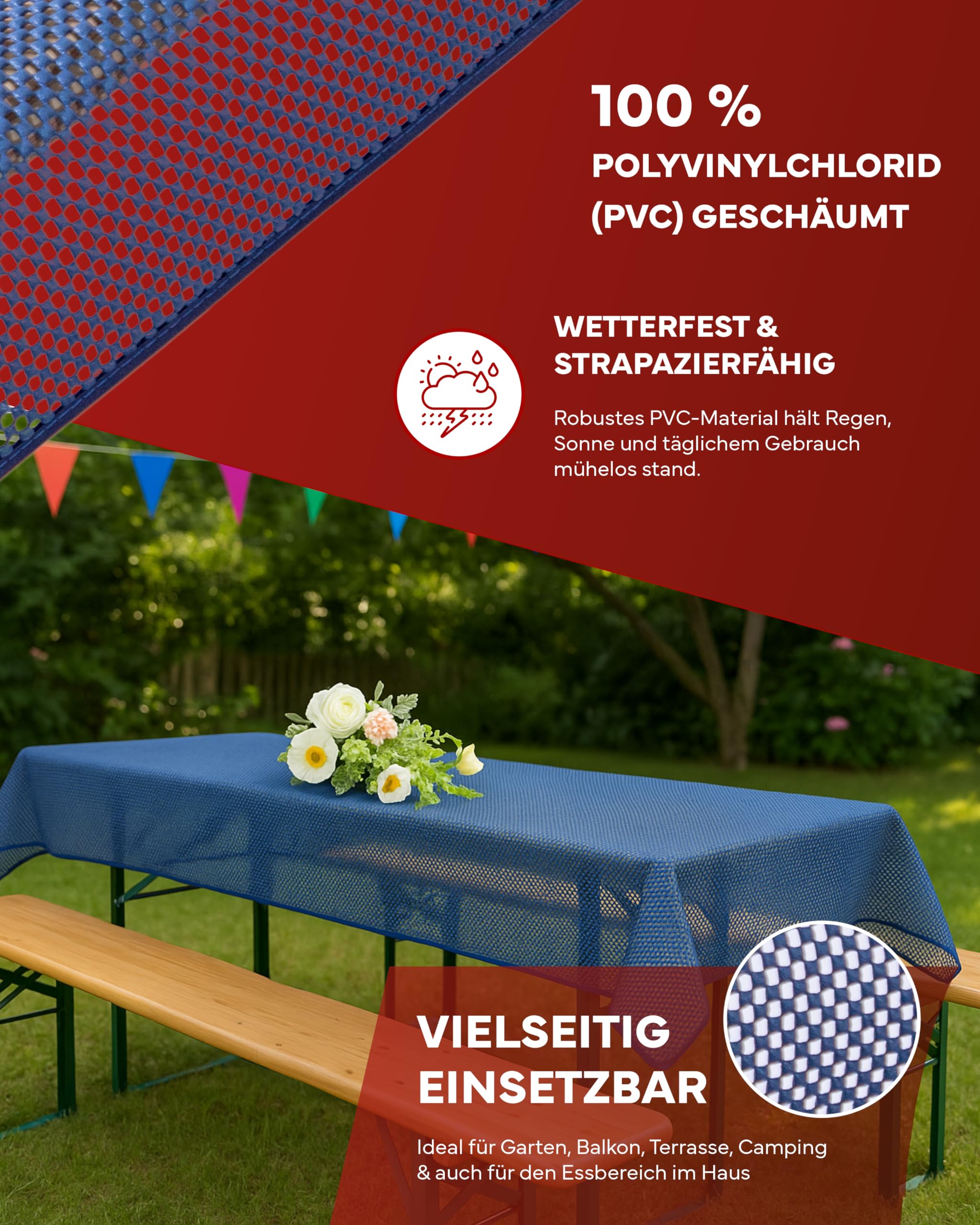 Gartentischdecke Geschäut Eckig Rund Oval Wetterfest Rutschfeste