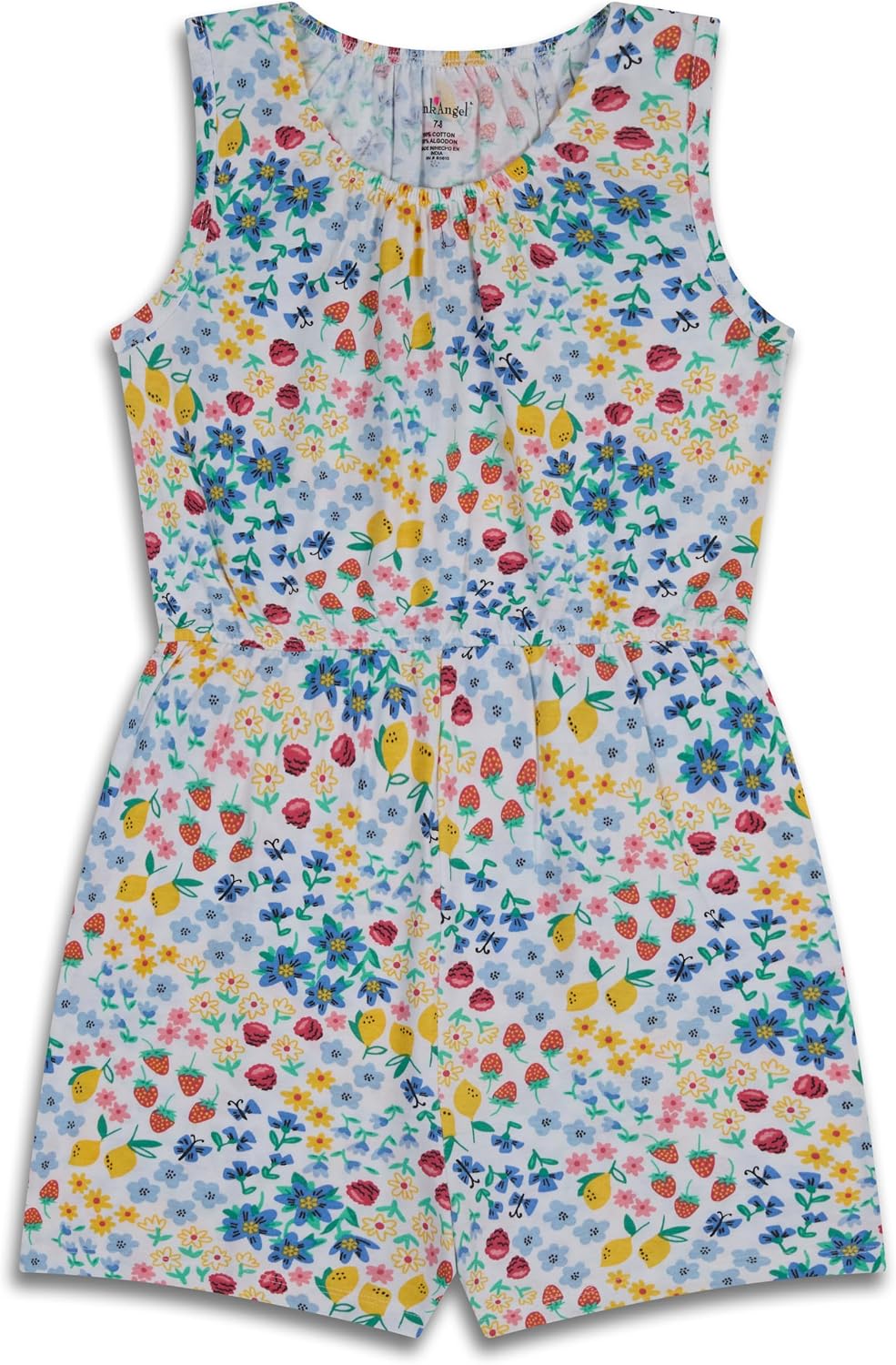 Pink Angel 3-Pack Girls Rompers, 100% Cotton Spring & Summer Outfit, Sleeveless Pull-On One Piece, Casual Playwear