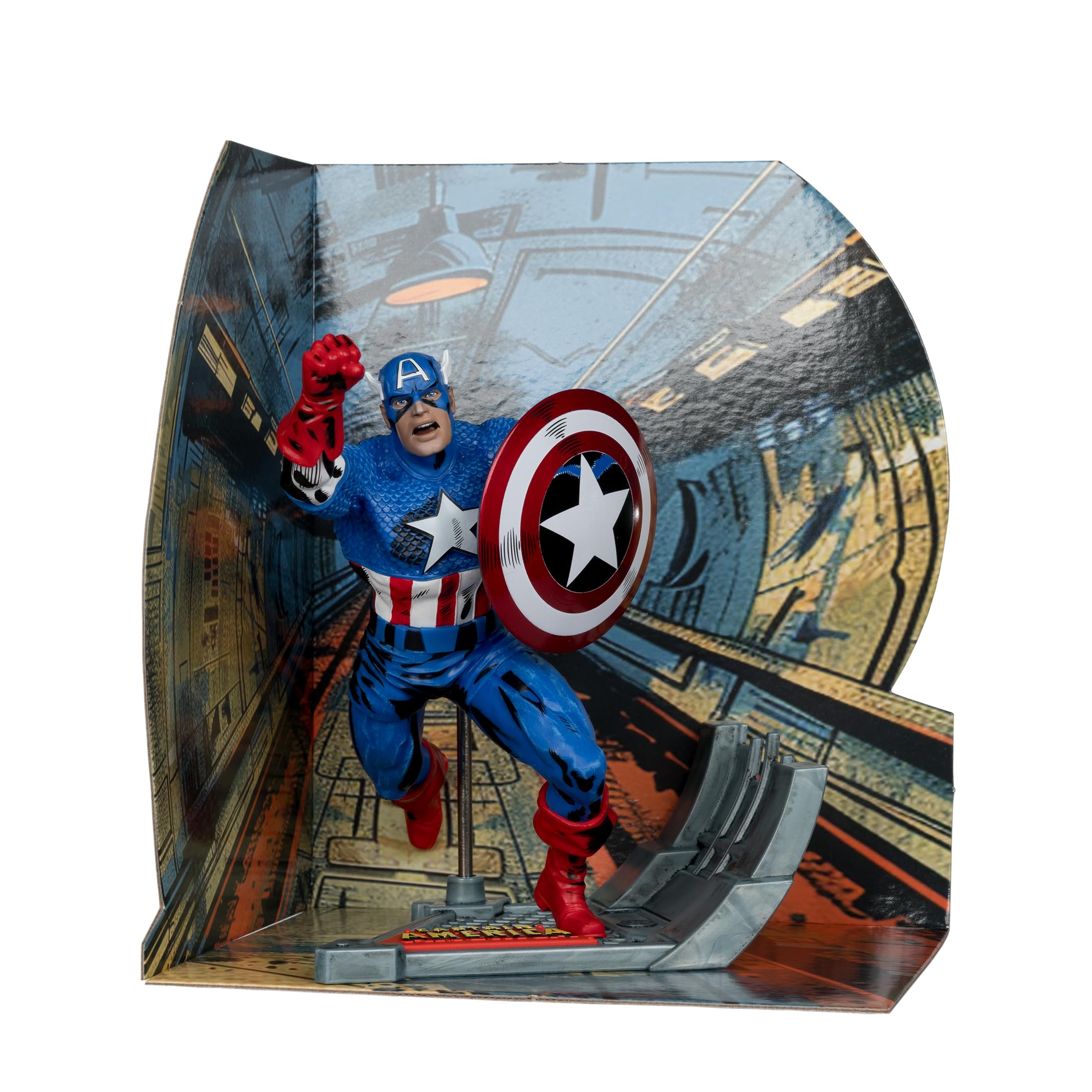 McFarlane Marvel Captain America 1:10th Scale Collectible with Scene (Captain America #100) Toys