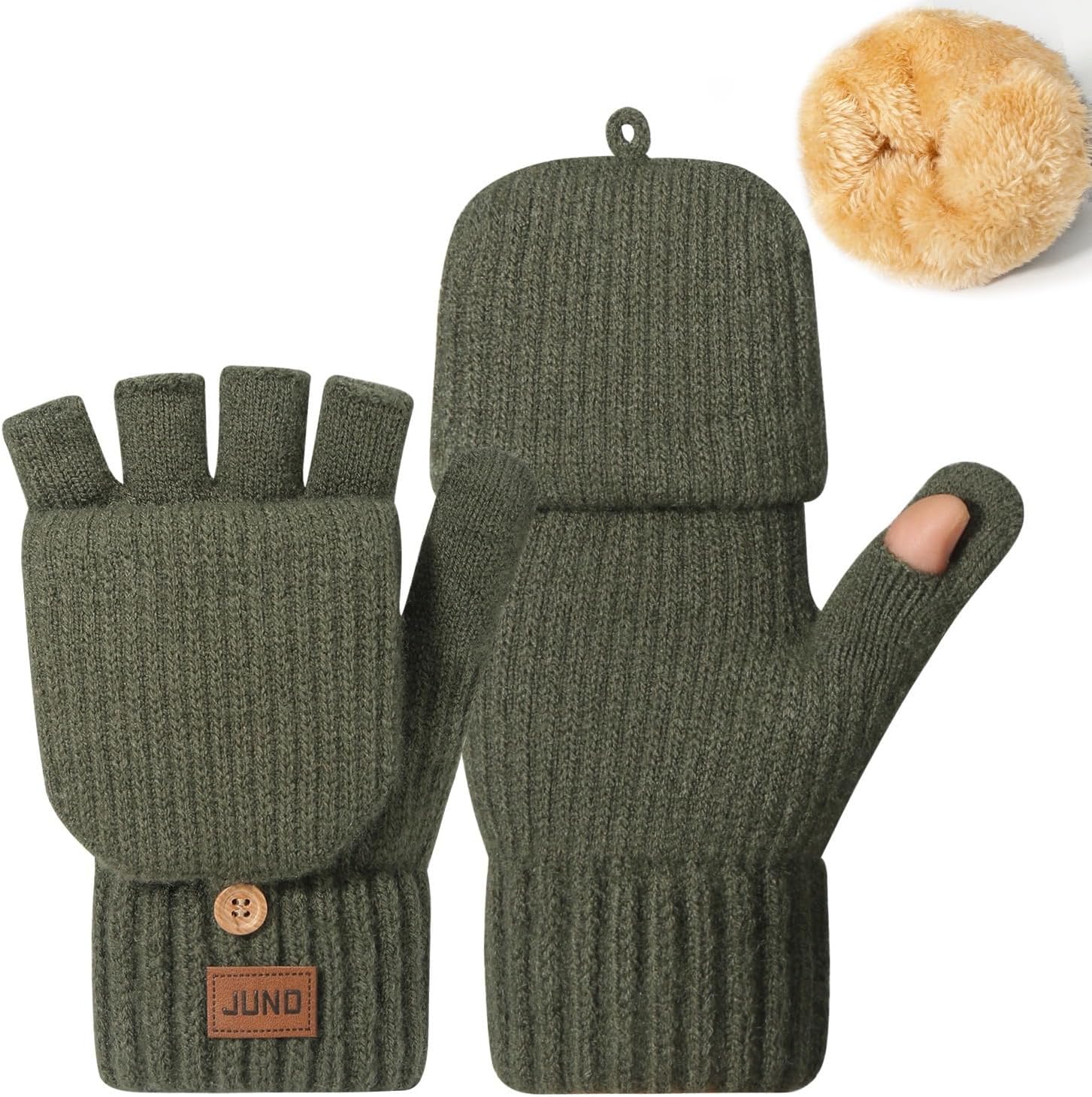 Mitaines Convertibles Yaopelky - Moufles D'Hiver Transformables En Gants - Tricot Chaud Et Compatibles Écran Tactile