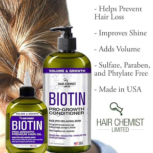 Miniatura 5 de Hair Chemist Biotin Pro-Growth - Aceite para el cabello de alta calidad, 7.1 oz.