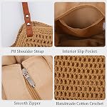 Beach Sacs de rangement pour femmes 2026 Zipper de vacances d'été sac tissé avec filetage d'épaule Boho