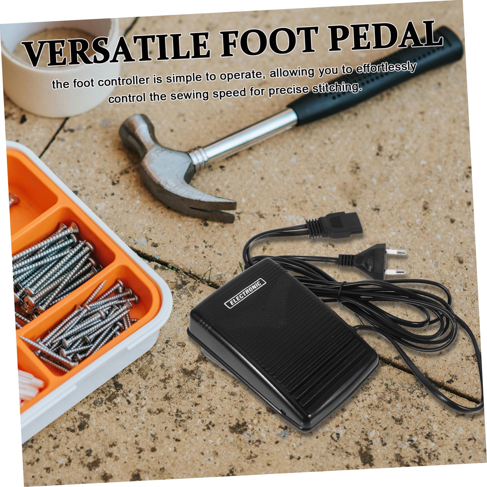 Pedal Control para Máquina Coser con Enchufe Redondo Patas Repuesto Compacto para Control Precisa Accesorio Ligero para Proyectos Hogar y Viaje