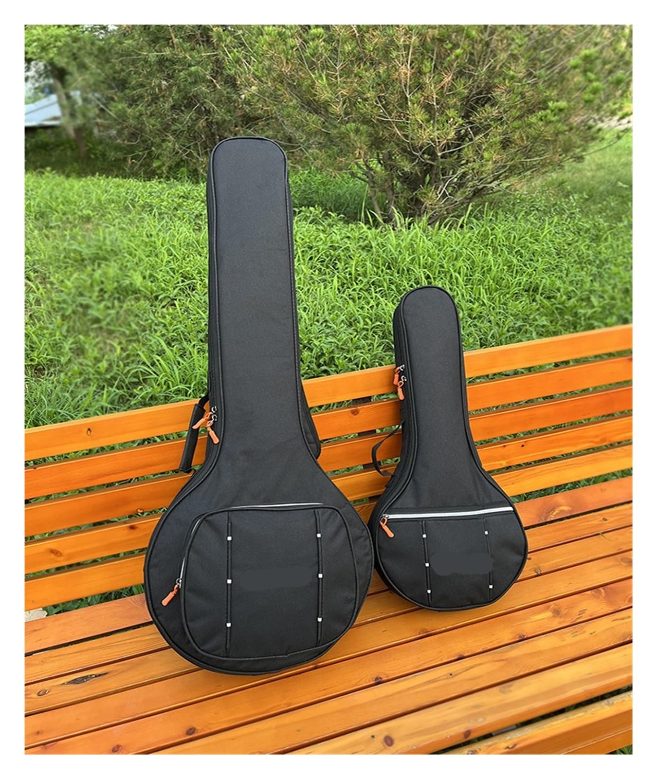 Funda para banjo Estuche for Banjo de tela Thi Ox, correa doble for exteriores, impermeable, 4 cuerdas, 5, bolsa for instrumentos, instrumento Musical cuero PU(Black B)