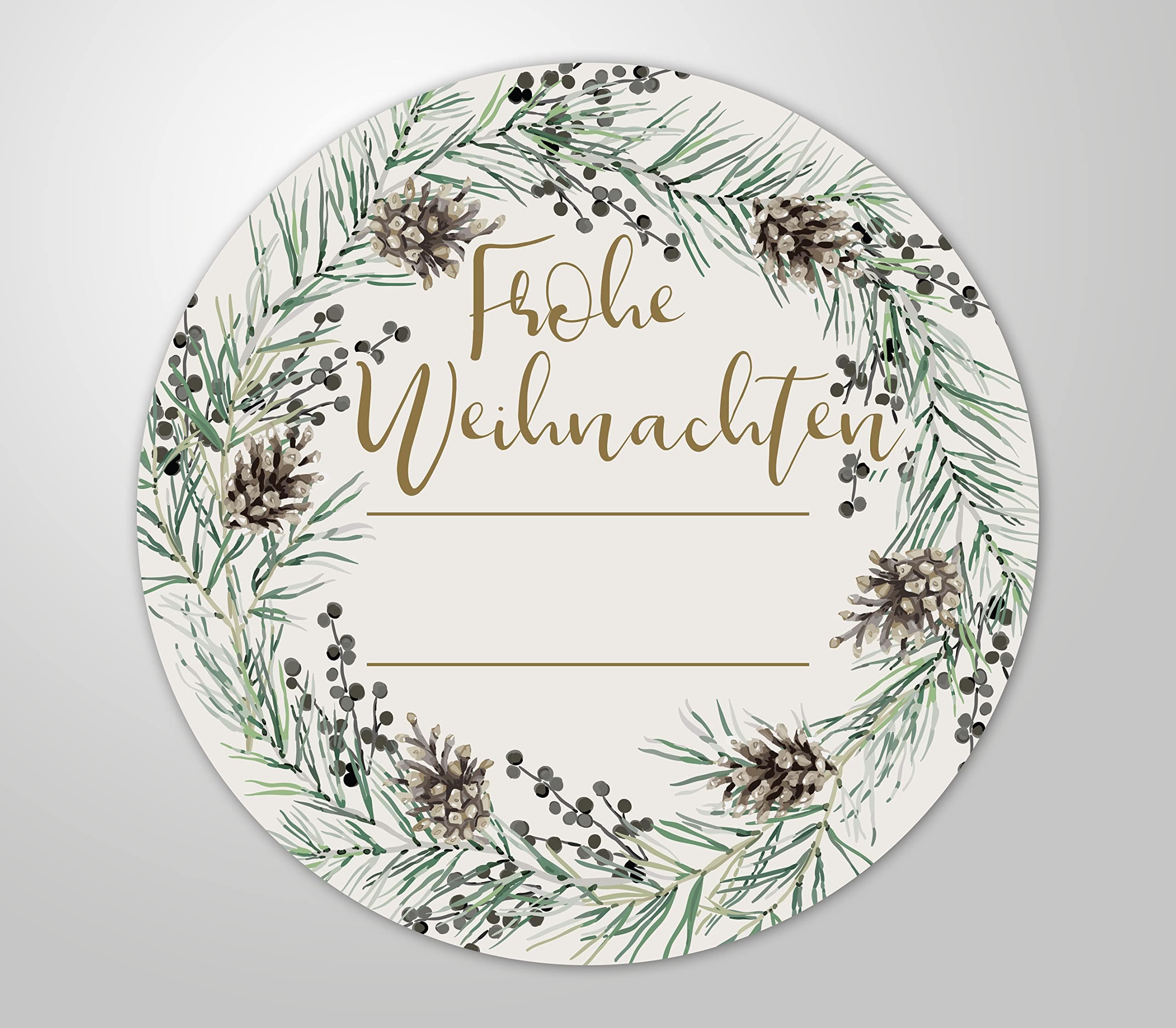 BOOMTOP Weihnachtsaufkleber 'Schöne Adventszeit' - 48 Stück Runde Geschenkaufkleber