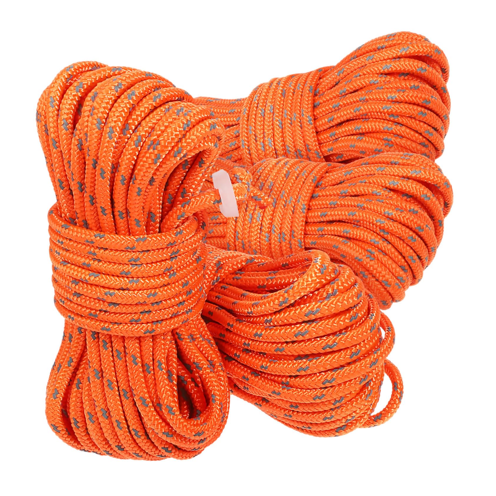 Mikikit 4pcs Reflective Camping Rope Heavy Duty Cord with Storage Bag for High Visibility Tent Tensioning Windproof Use Hiking and Climbing Enhanced Safety and Compact Storage