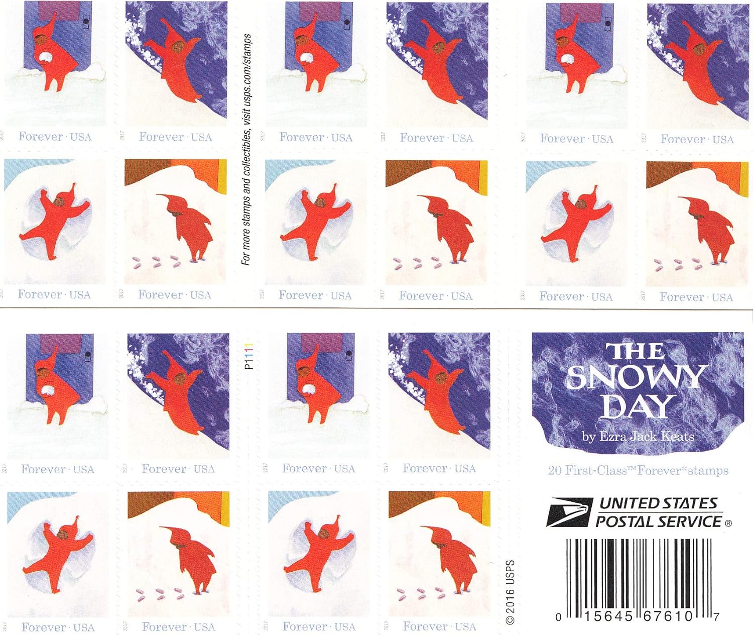 USPS Snowy Day Forever Postage Stamps (20 Stamps) Toys