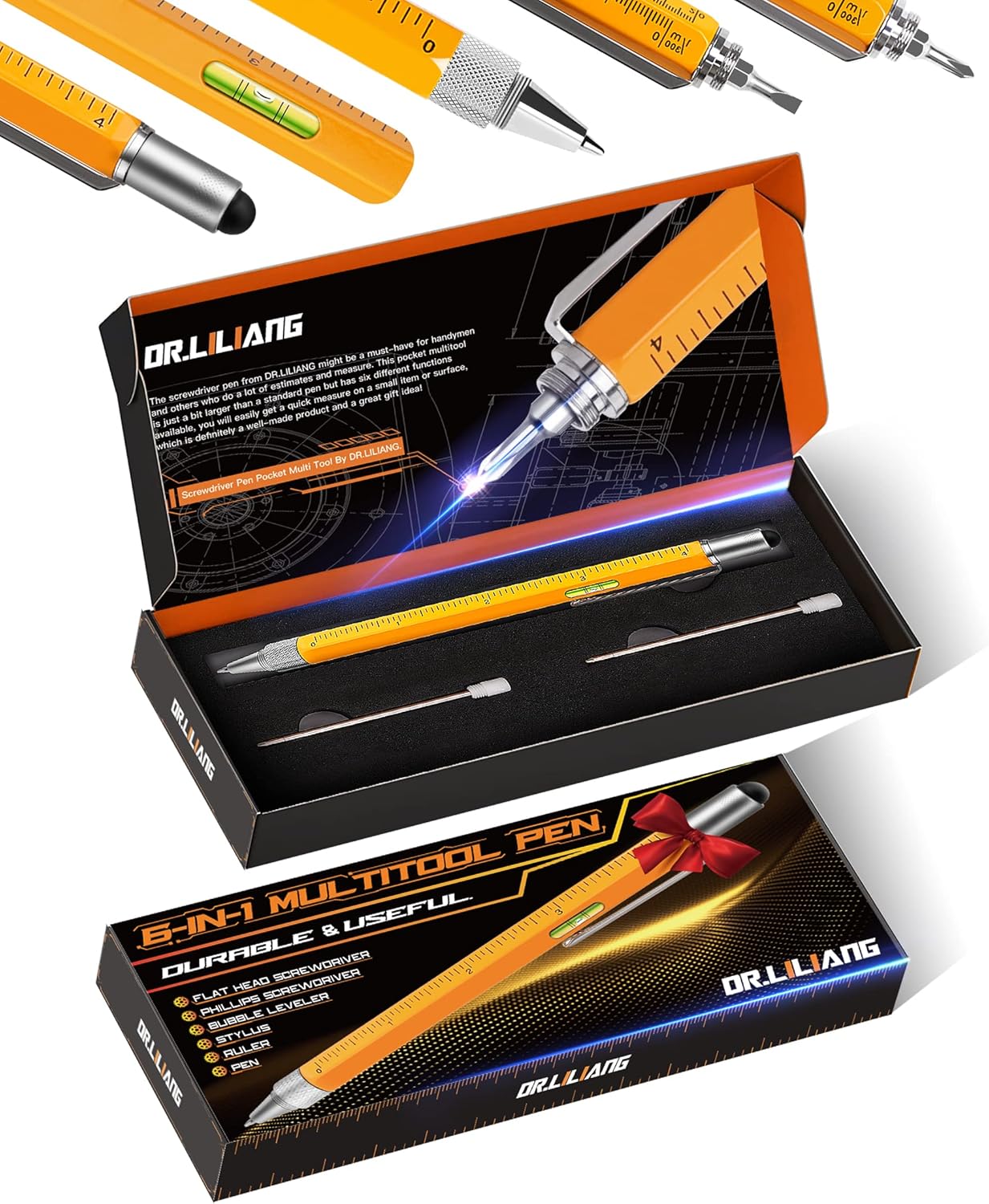 6 In 1 Multitool Pen Gadgets Tools LED Pickup Tool Gifts for