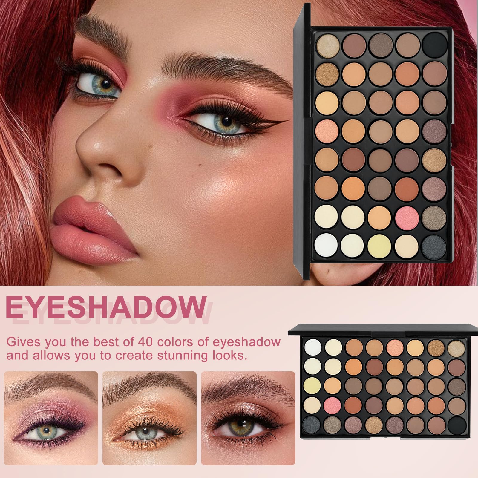 Set Maquillaje Mujer, Kit Maquillaje Profesional Completo, Estuche Regalo Maquillaje Adolescente con Paleta Sombras de Ojos Paleta de Corretores Contorno Fondo Mascara Brillo Labial Línea Ojos