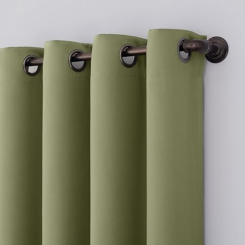 Miniatura 3 de Sun Zero Nordic - Juego de 2 paneles de cortinas 100 % opacas con ojales, calidad de teatro, reducción de ruido, 52 x 84 pulgadas, verde salvia