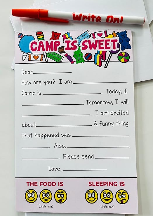 Camp Is Sweet Fill in the Blank Stationery Set