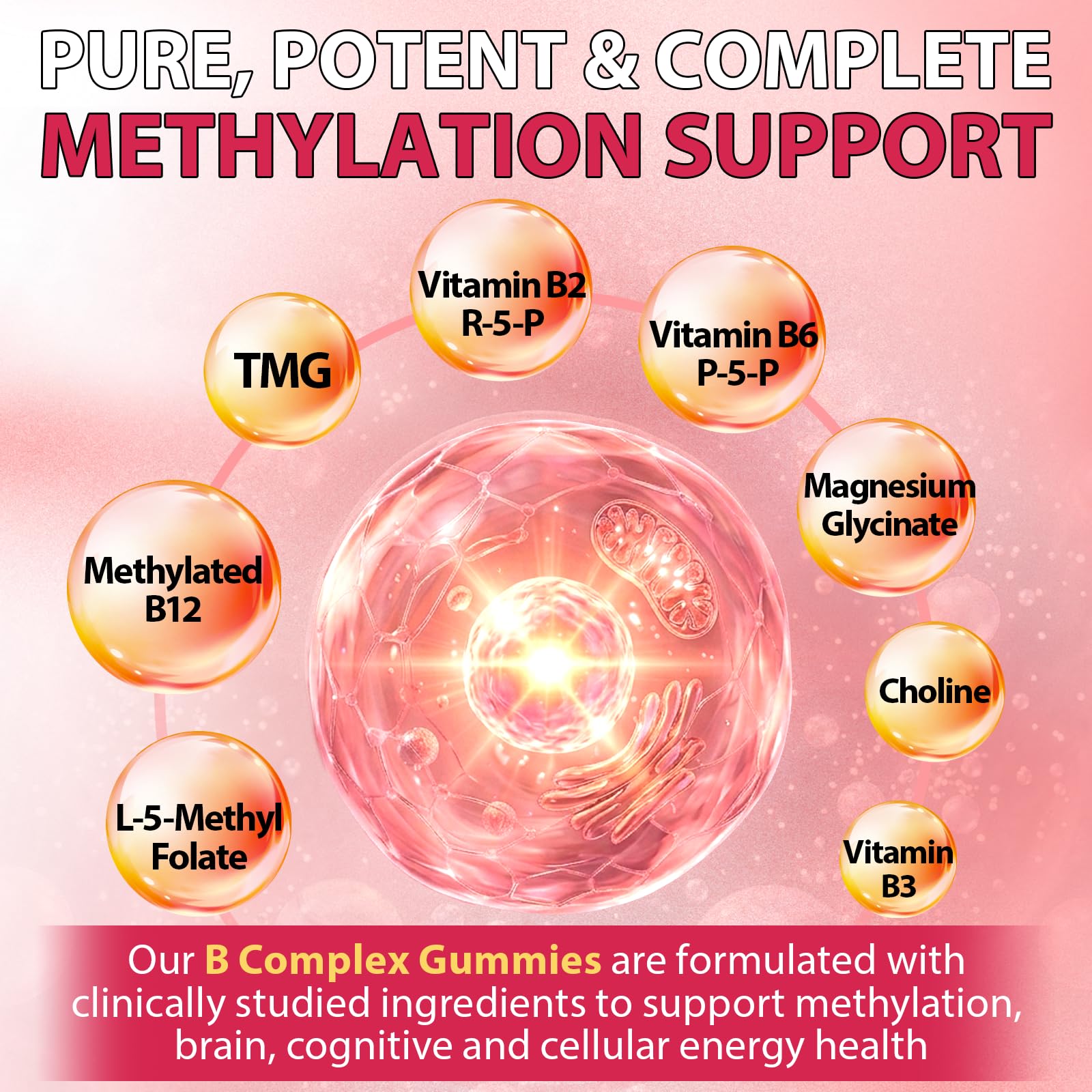 Ultra Methylated Vitamin B Complex Sugar Free Methylation Support Gummies — Amazon image 3