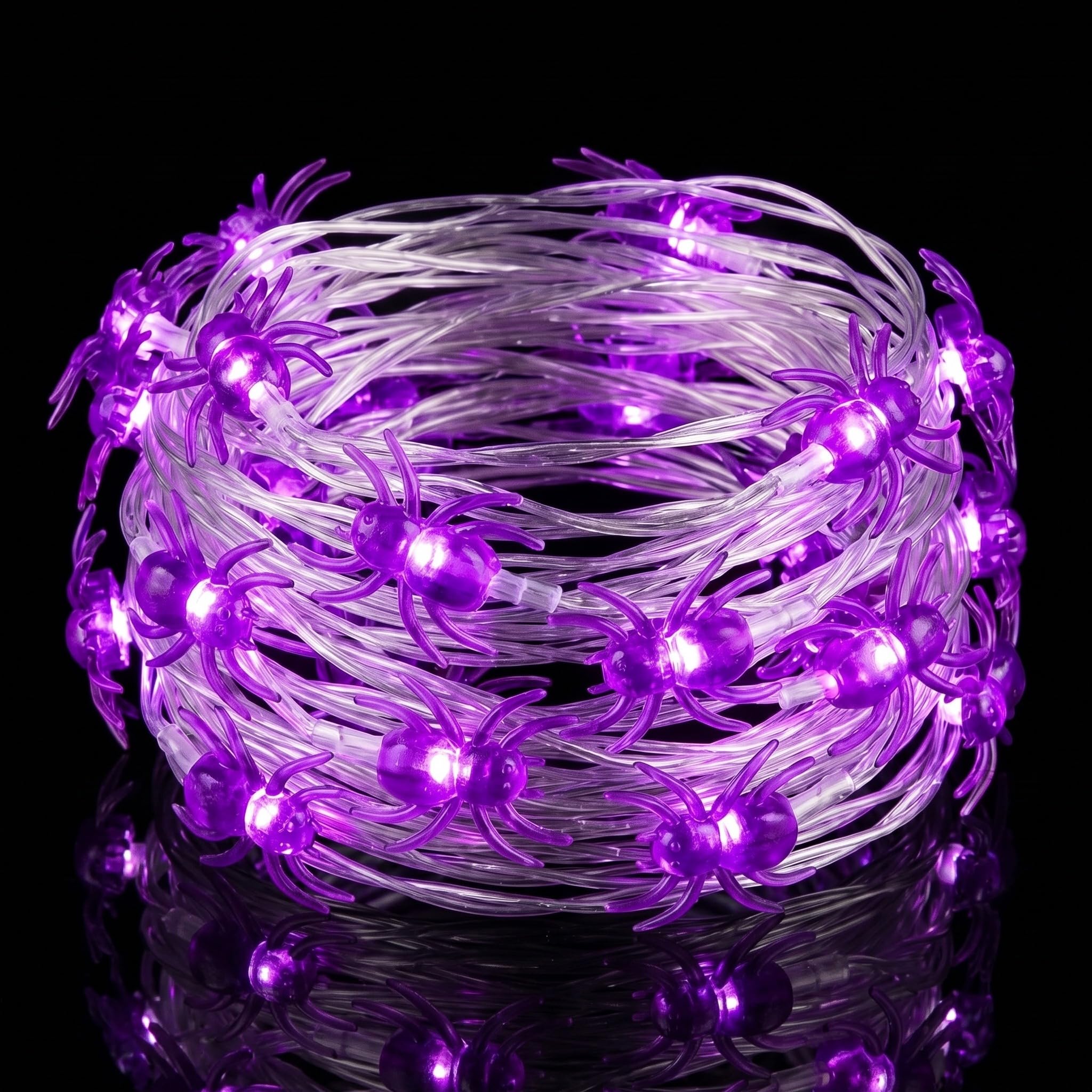 Halloween Spider Fairy Lights 3M 20LED Purple Battery Powered String Lights