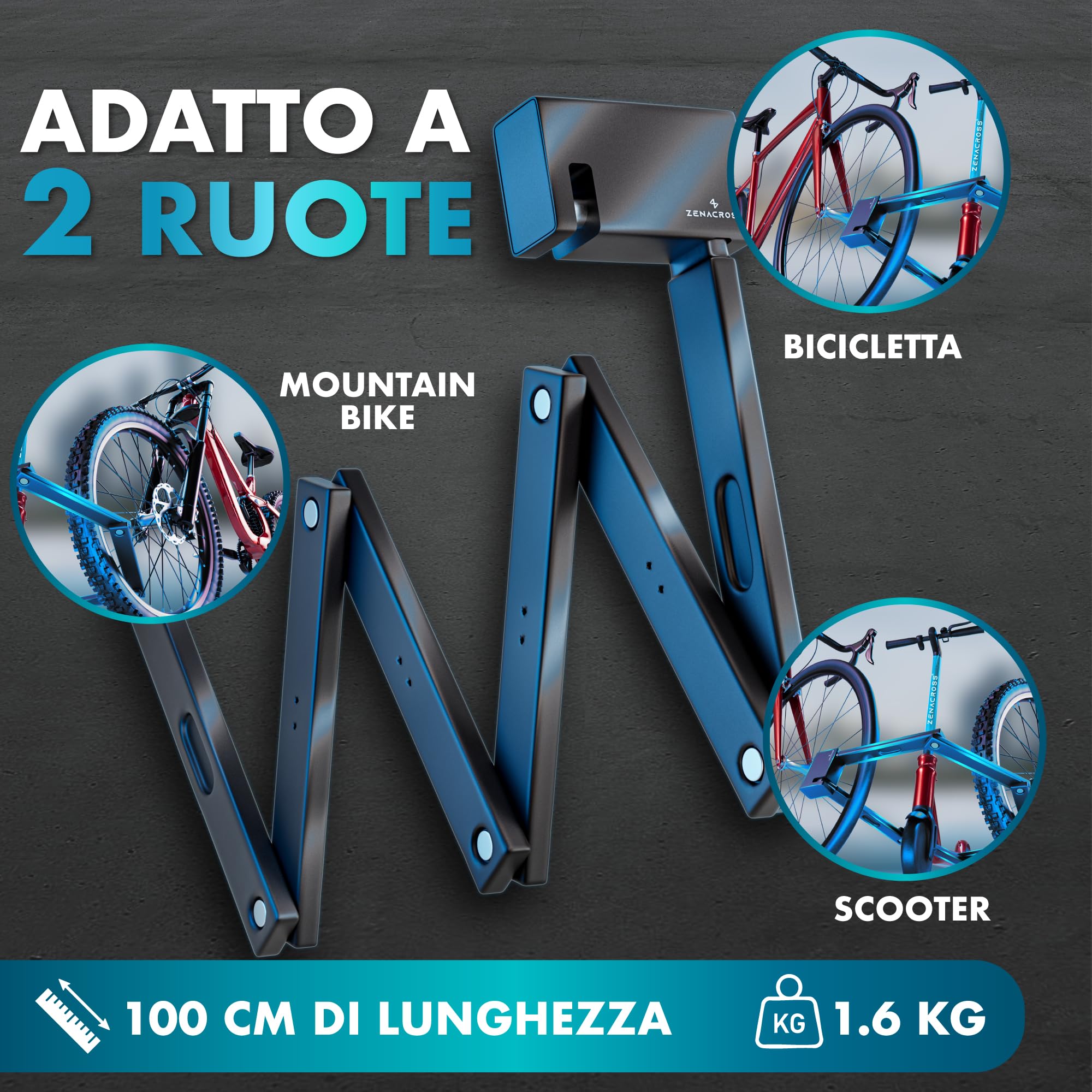 Lucchetto Bicicletta Antifurto Alta Sicurezza - Lucchetto per Bicicletta Acciaio Temprato e Supporto