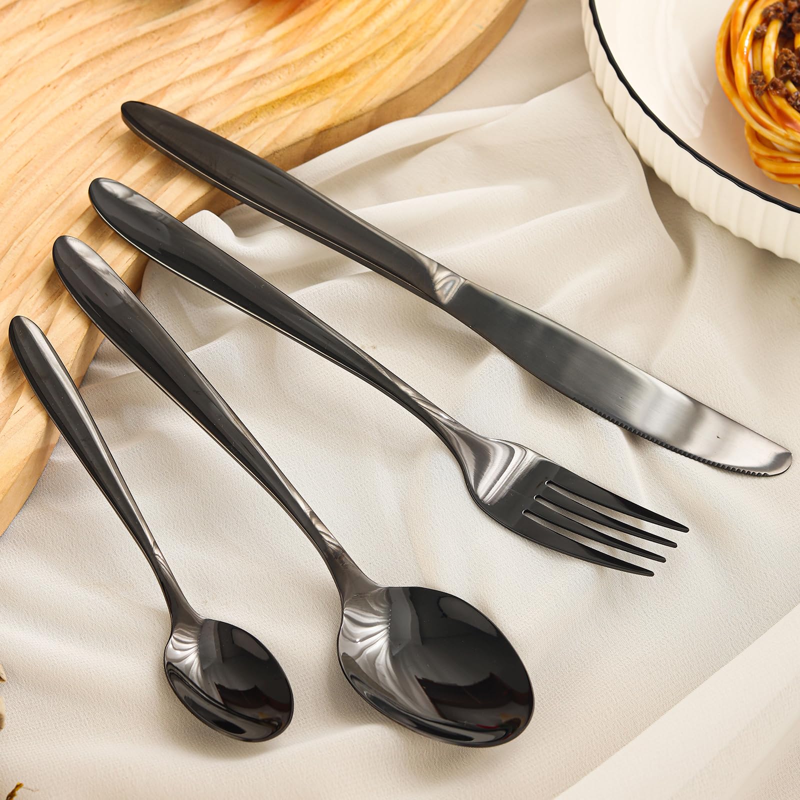 Couverts de table, couvert doré menagere 24 pieces, service de table 6