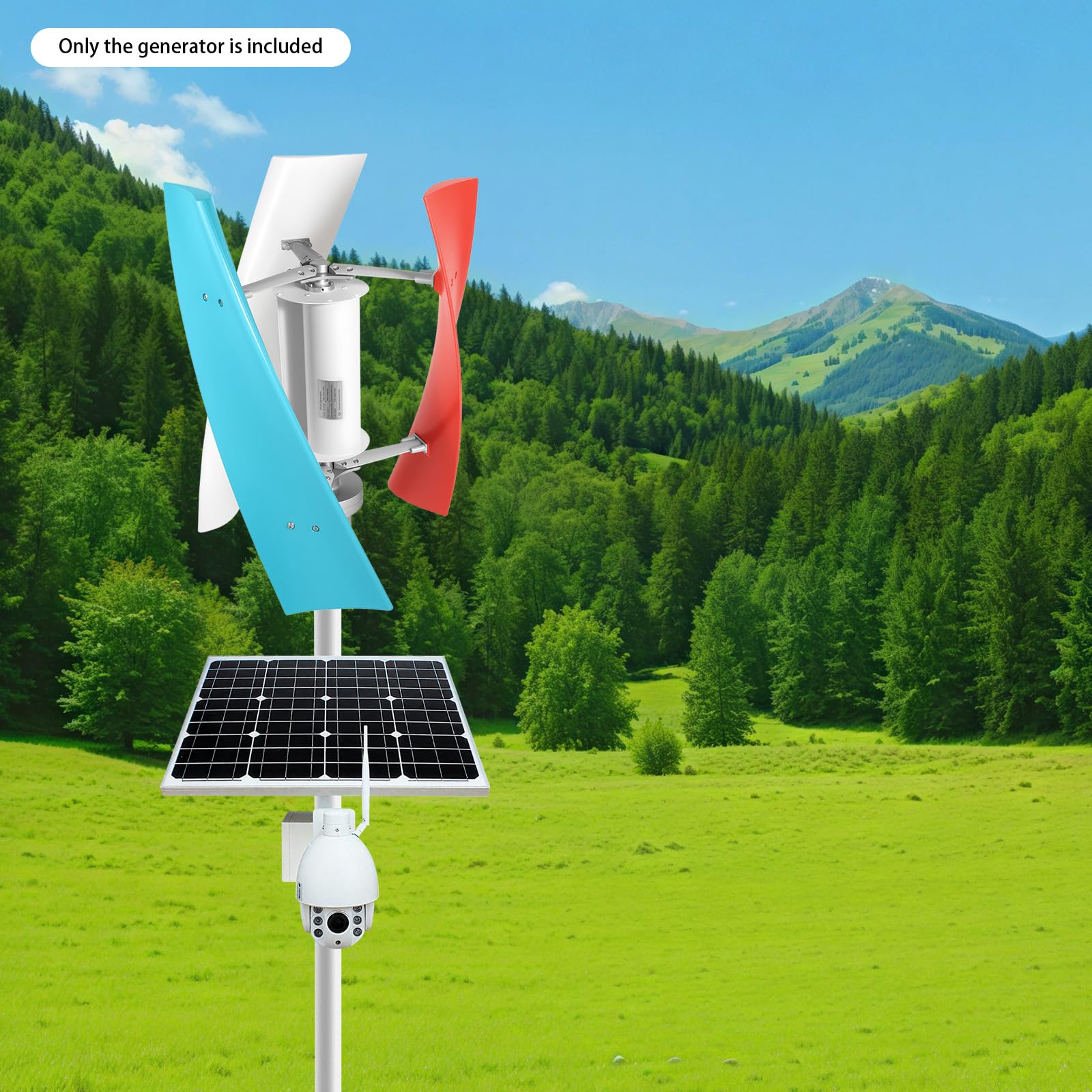 Generador de viento de 400 W, turbina eólica, 12 V, juego completo con cuchillas de fibra de vidrio y generador magnético permanente de CA trifásico, protección contra la máxima velocidad