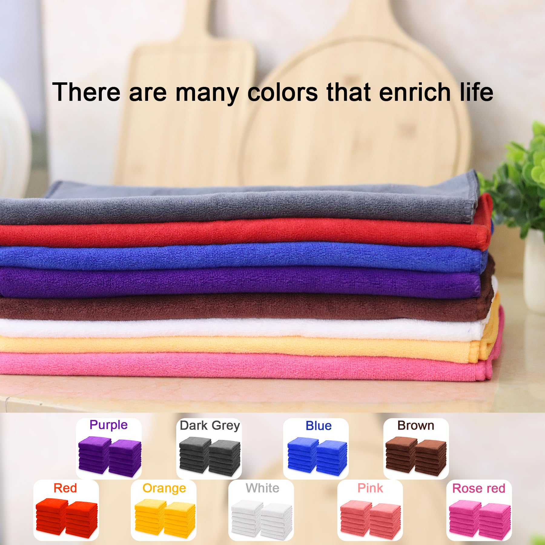 kimteny Küchentücher, 33 x 71 cm, 400 g/m², Premium-Geschirrtücher, super saugfähige Korallensamt-Mikrofaser-Reinigungstücher, schnell trocknende Lappen zum Geschirrspülen (6 Stück, weiß)