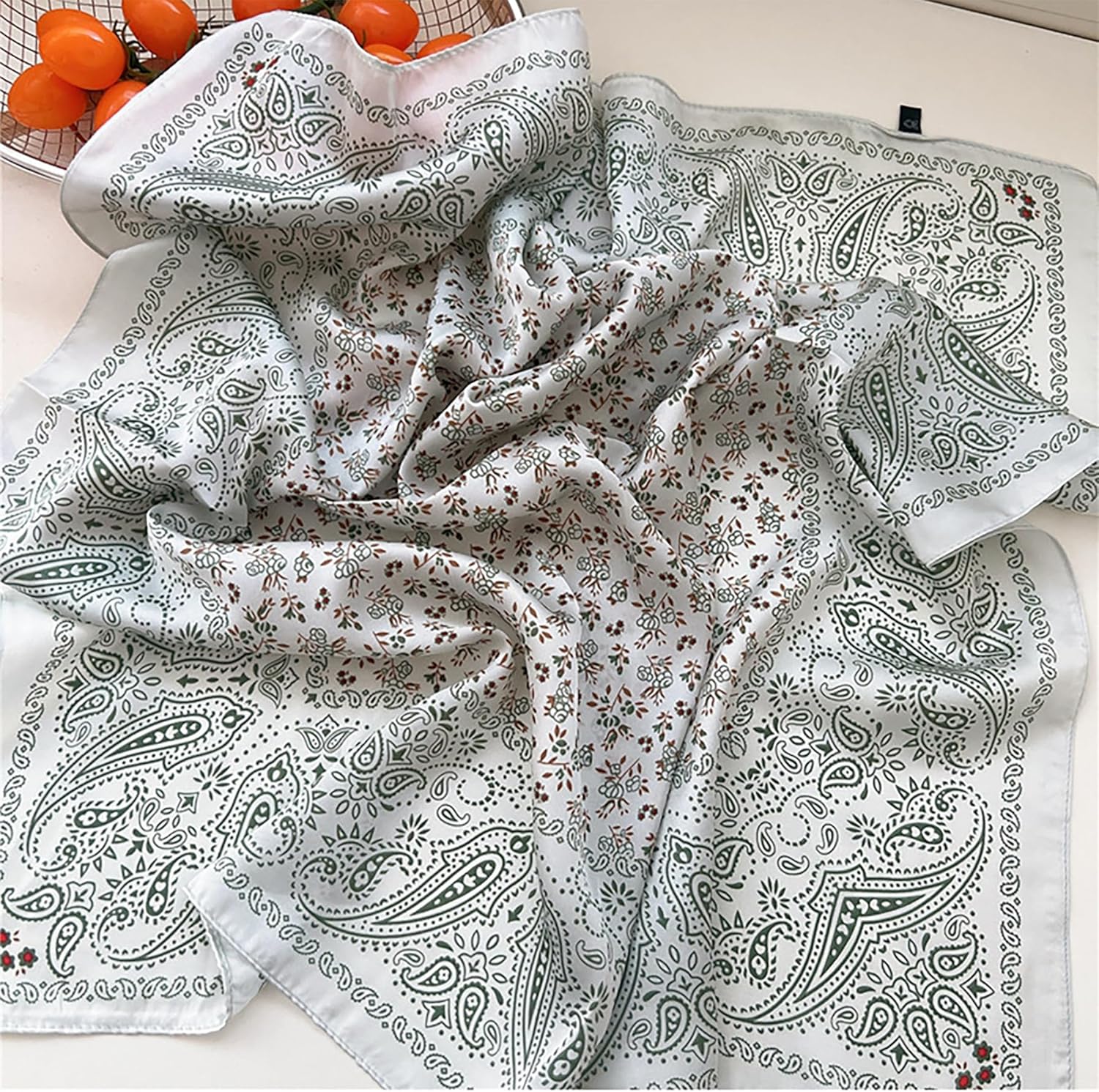 NIDMIDO Women's Square Neck Satin Silk Scarfs Head Scarf Satin Silk Feeling Scarf Sleeping Hair Wrapping Night 27.5" - Image 2