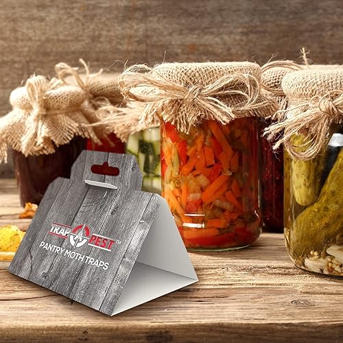 Miniatura 6 de Paquete de 20 trampas para polillas de despensa, seguras y efectivas para alimentos y armarios, trampas de pegamento con feromonas para polillas de