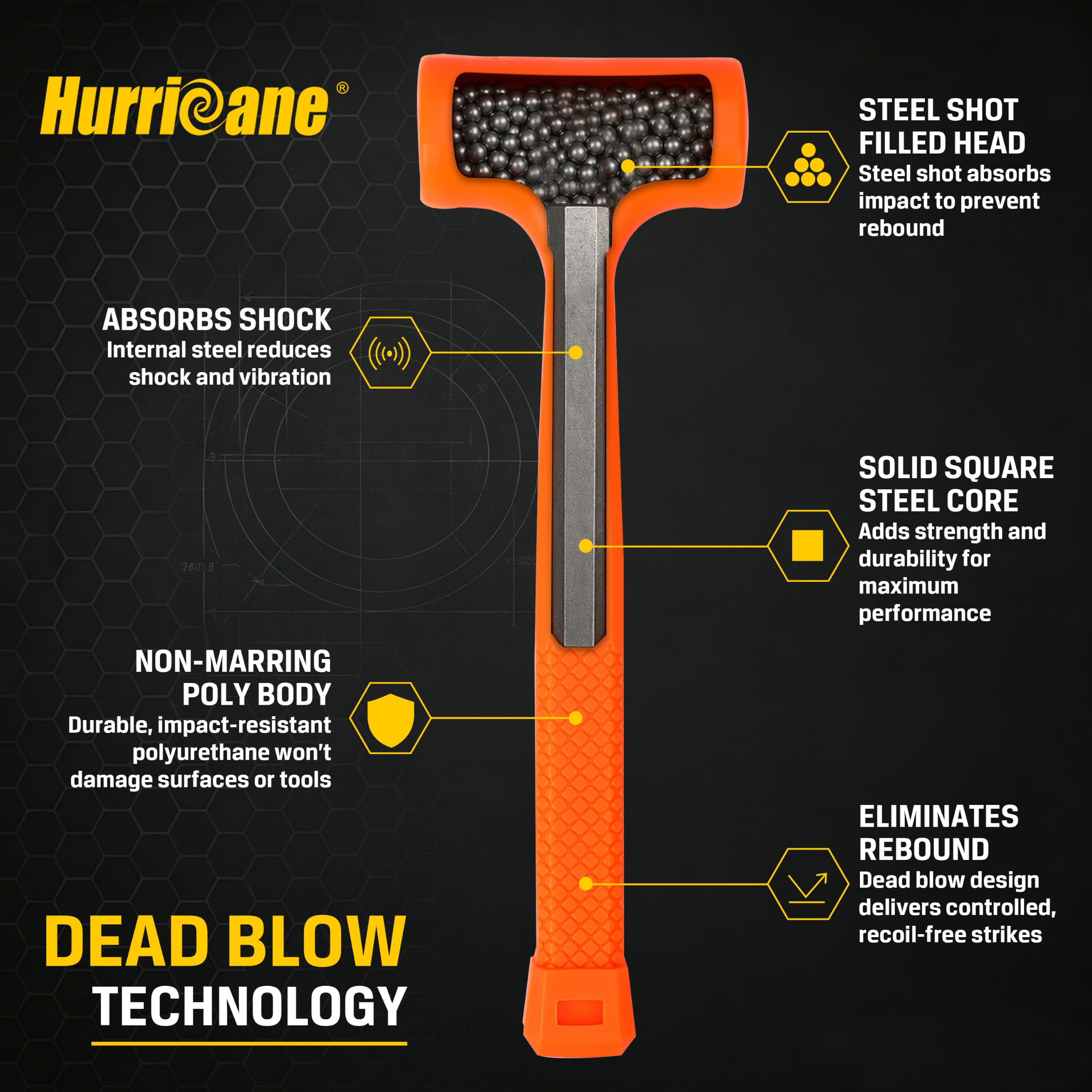 Hurricane 3-Piece Dead Blow Hammer Set -3 Hurricane 3-Piece Dead Blow Hammer Set -3