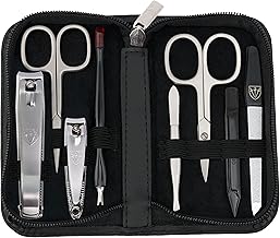 3 Swords Germany - brand quality 8 piece manicure pedicure grooming kit set for professional finger & toe nail care scissors clipper fashion leather case in gift box, Made by 3 Swords (6615)