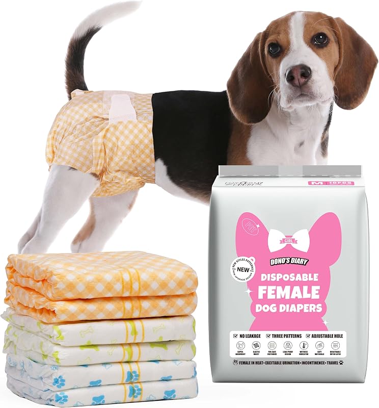 Fralda descartável para cães fêmeas Dono com indicador de umidade – tamanho M