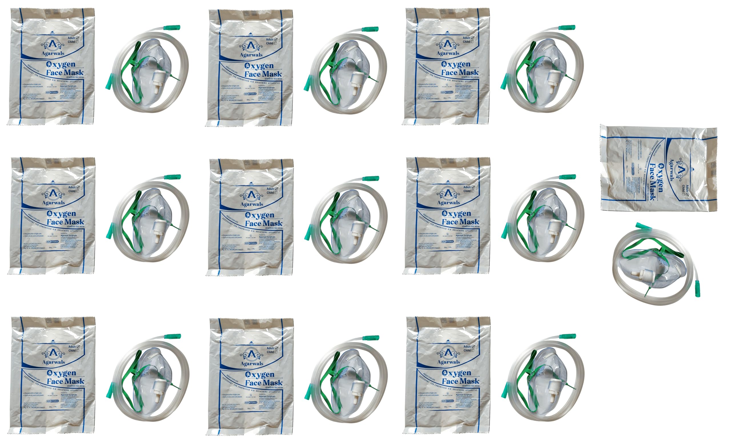 Agarwals Oxygen Face Mask Adult (Pack of 10)-image-21